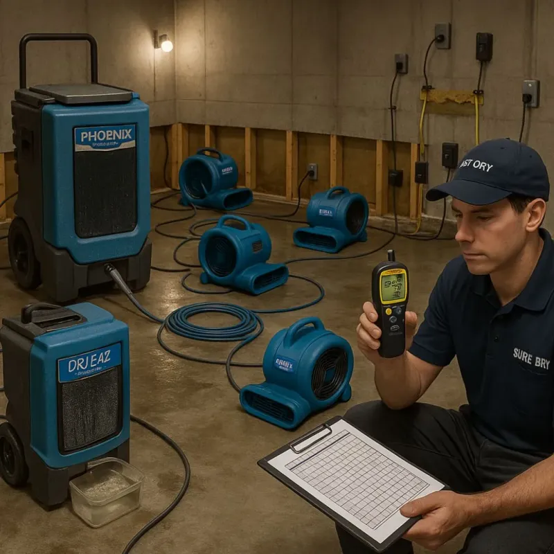 Structural Drying and Dehumidification process in Petersburg, VA